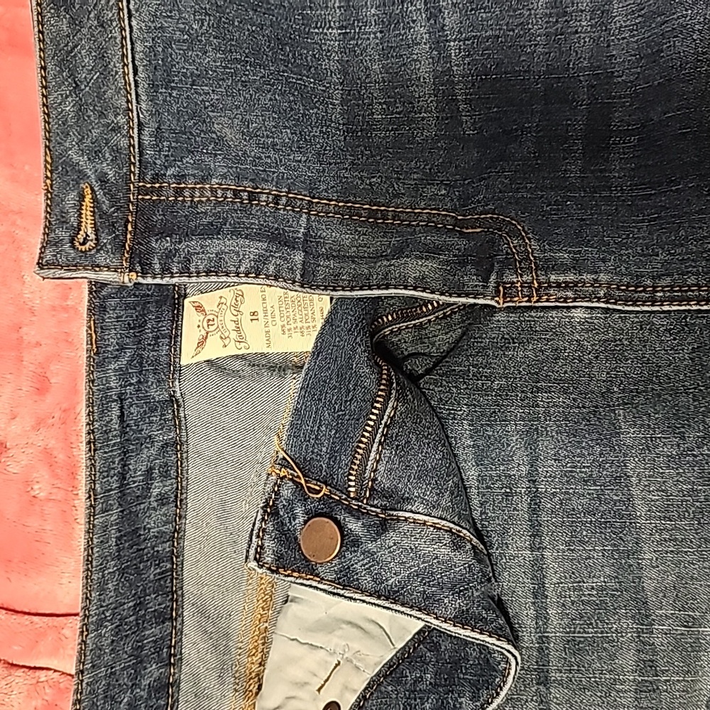 Faded Gloryfrayed dark wash blue jeans skirt